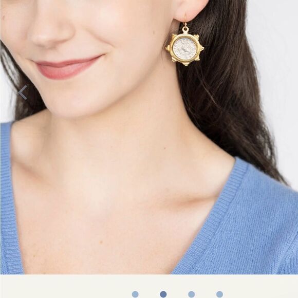 Gold Dove Drop Earrings - Picture 1 of 4